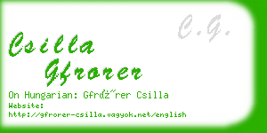 csilla gfrorer business card